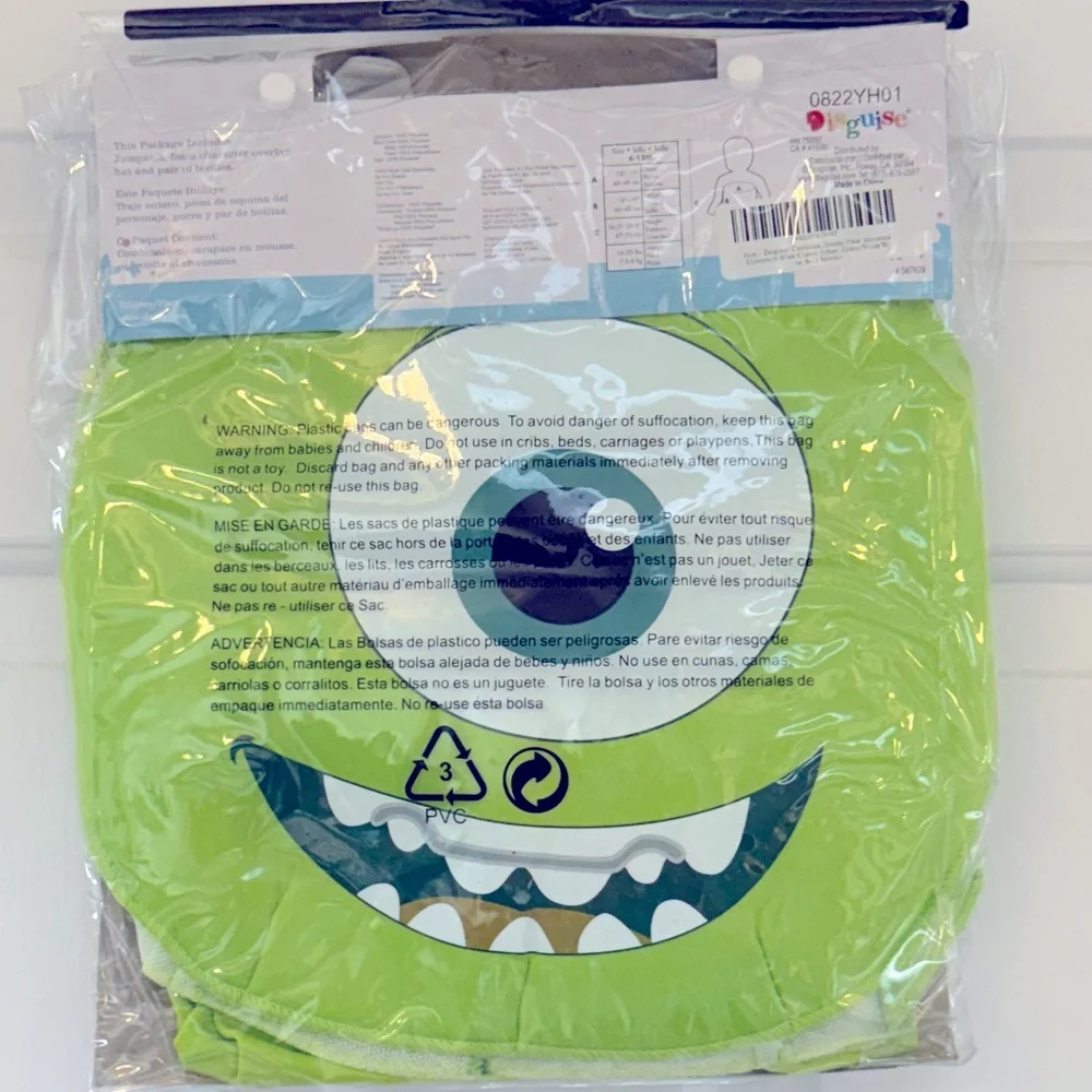 Disney Mike Wazowski Green Baby Costume with Blue Cap